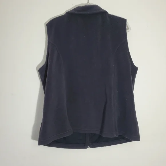 Columbia Fleece Full Zip Vest Charcoal Gray Black Size 2X - Picture 3 of 6